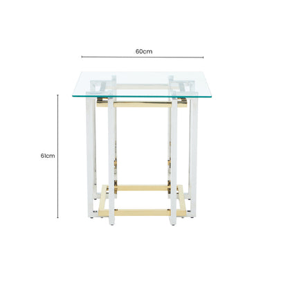 Elino Silver and Gold  Side Table