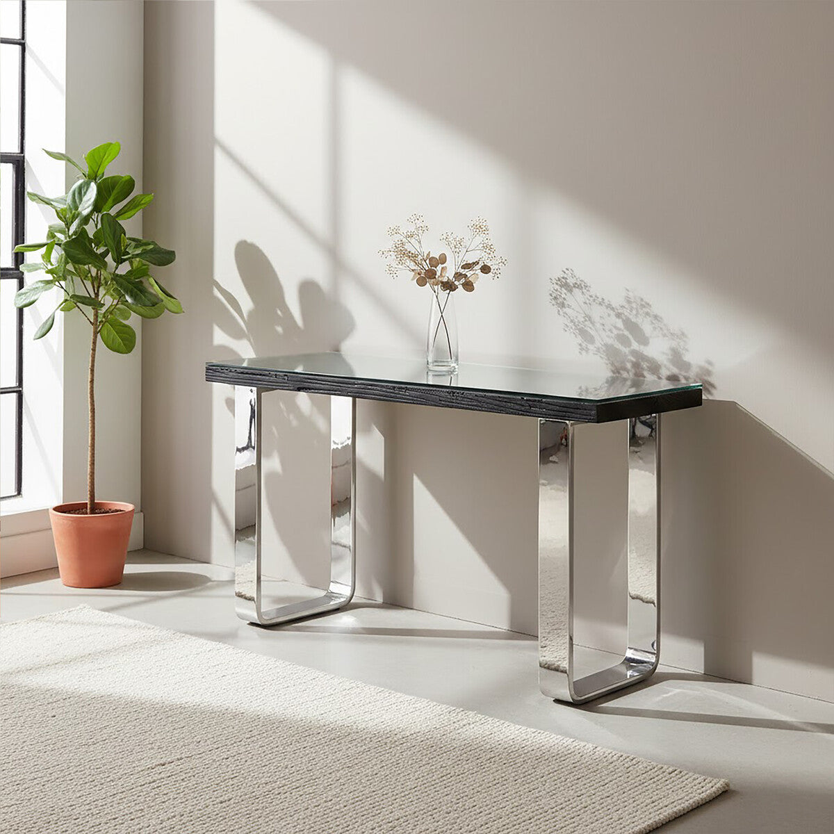 Kerala Small Black Console Table