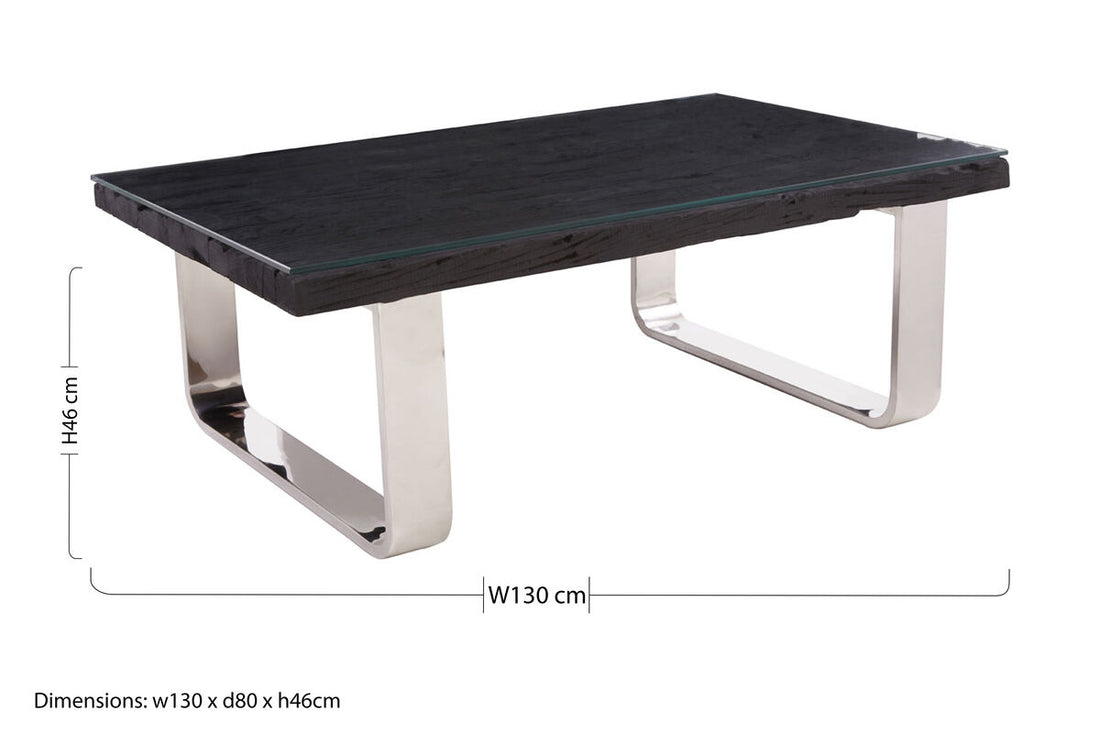 Kerala Black U Shaped Base Coffee Table