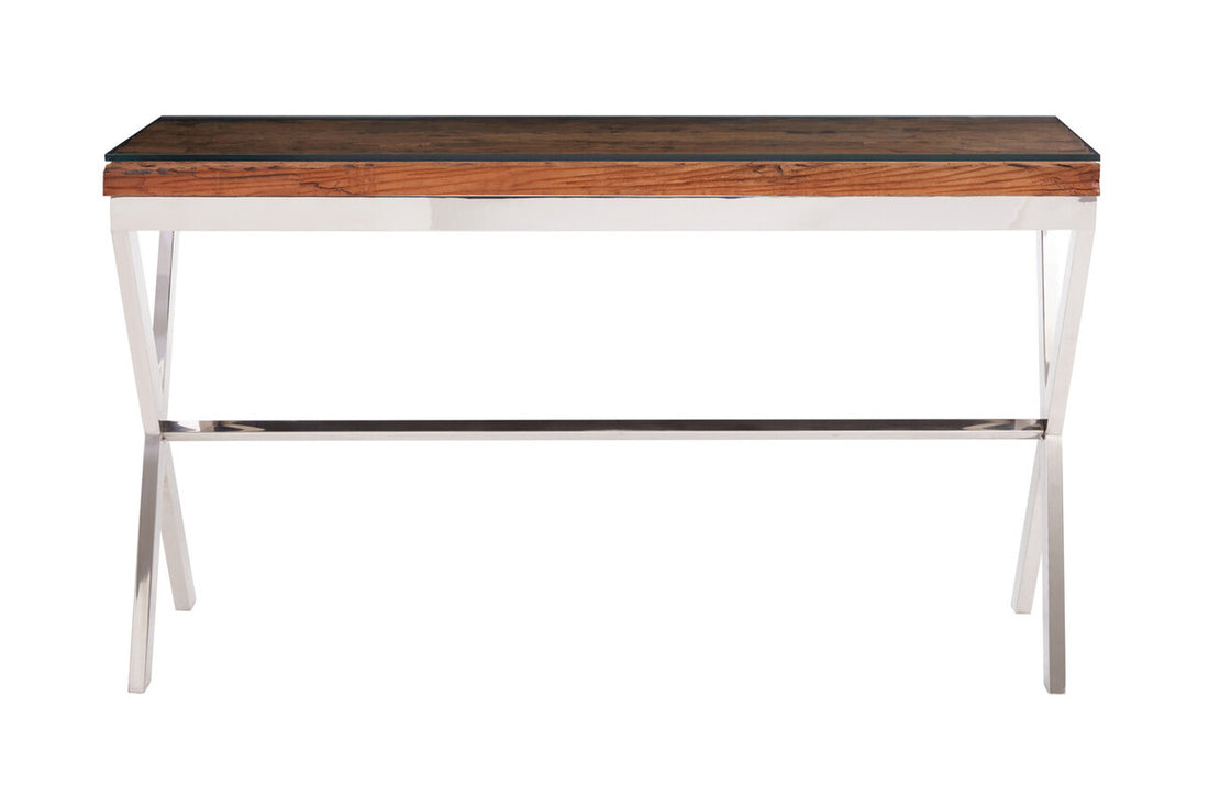 Kerala Natural Console Table With Cross Base