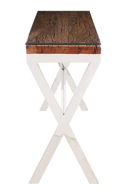 Kerala Natural Console Table With Cross Base