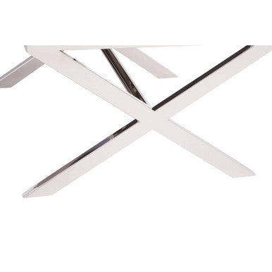 Kerala Black Top End Table With Cross Base