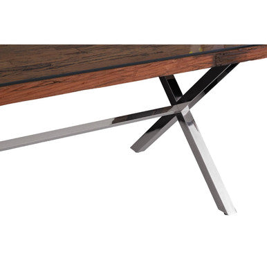 Kerala Natural Dining Table With Cross Base