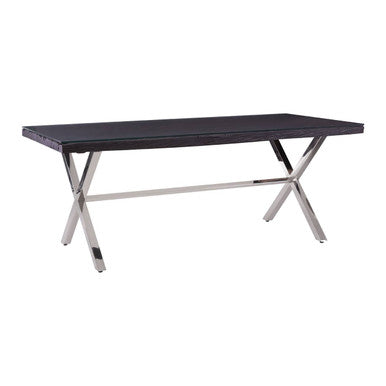 Kerala Black Dining Table With Cross Base