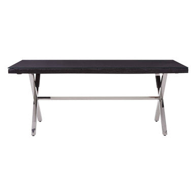 Kerala Black Dining Table With Cross Base - Image 10