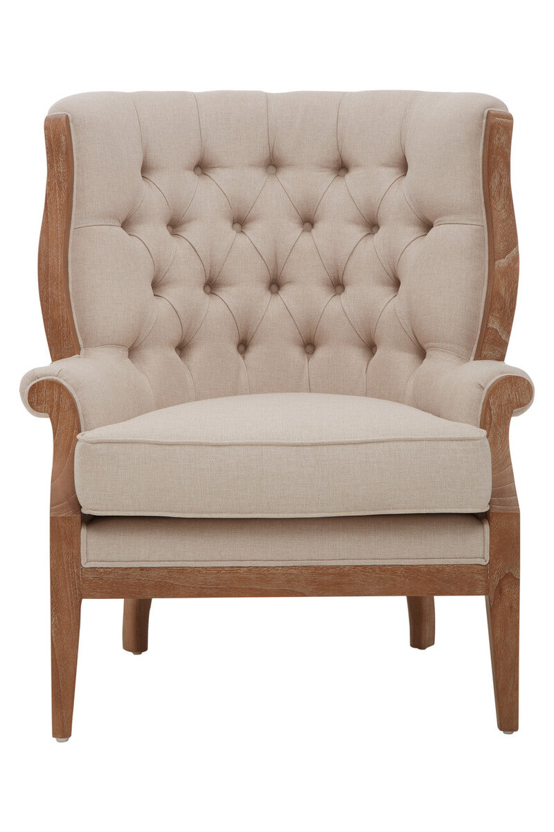 Cabra Cream Chair with Tufted Back