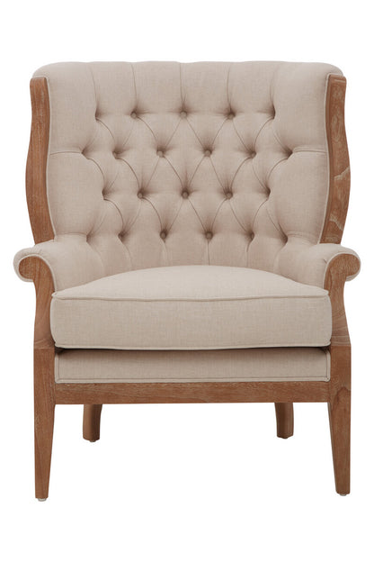 Cabra Cream Chair with Tufted Back