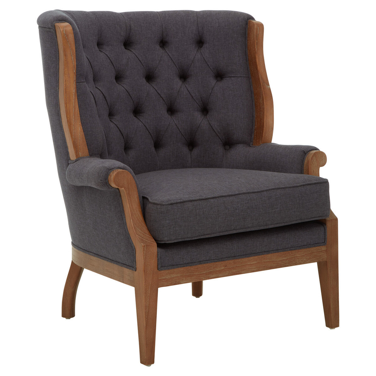 Cabra Graphite Grey Chair with Tufted Back