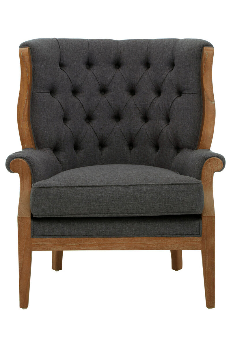 Cabra Graphite Grey Chair with Tufted Back