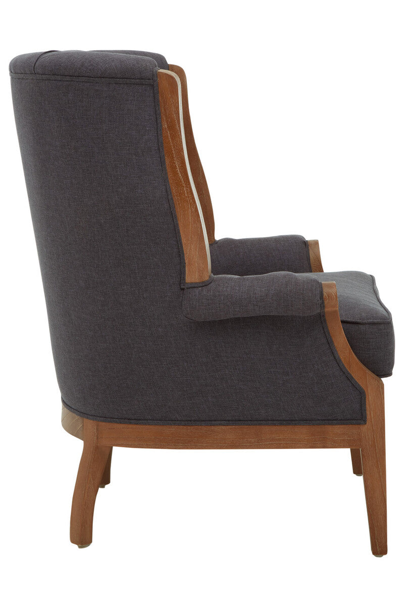 Cabra Graphite Grey Chair with Tufted Back - Image 3