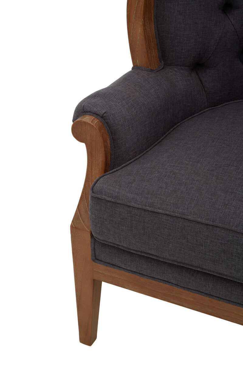 Cabra Graphite Grey Chair with Tufted Back - Image 5