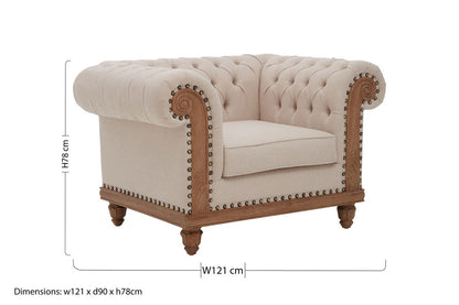 Cabra Chesterfield Cream Armchair