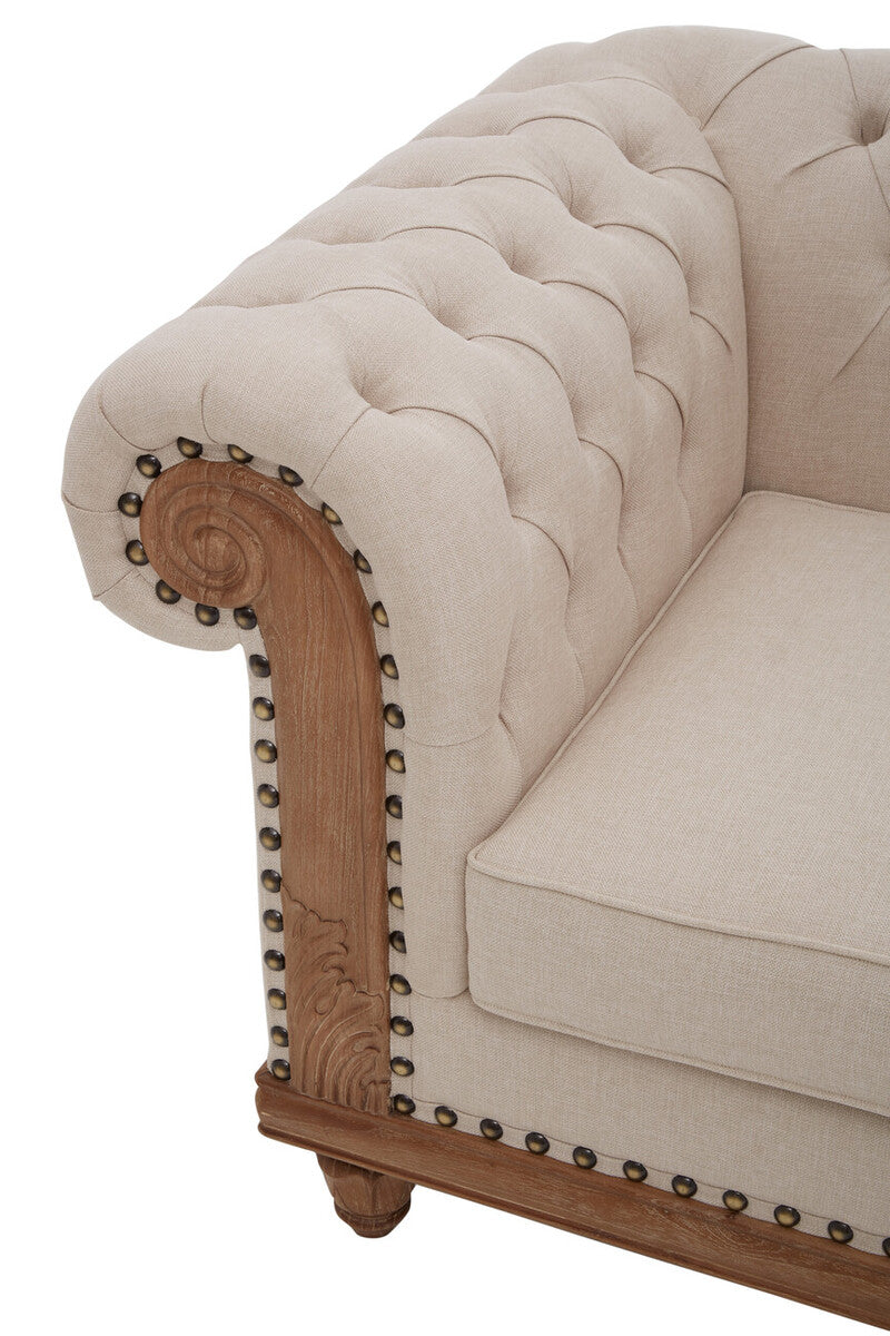 Cabra Chesterfield Cream Armchair - Image 7