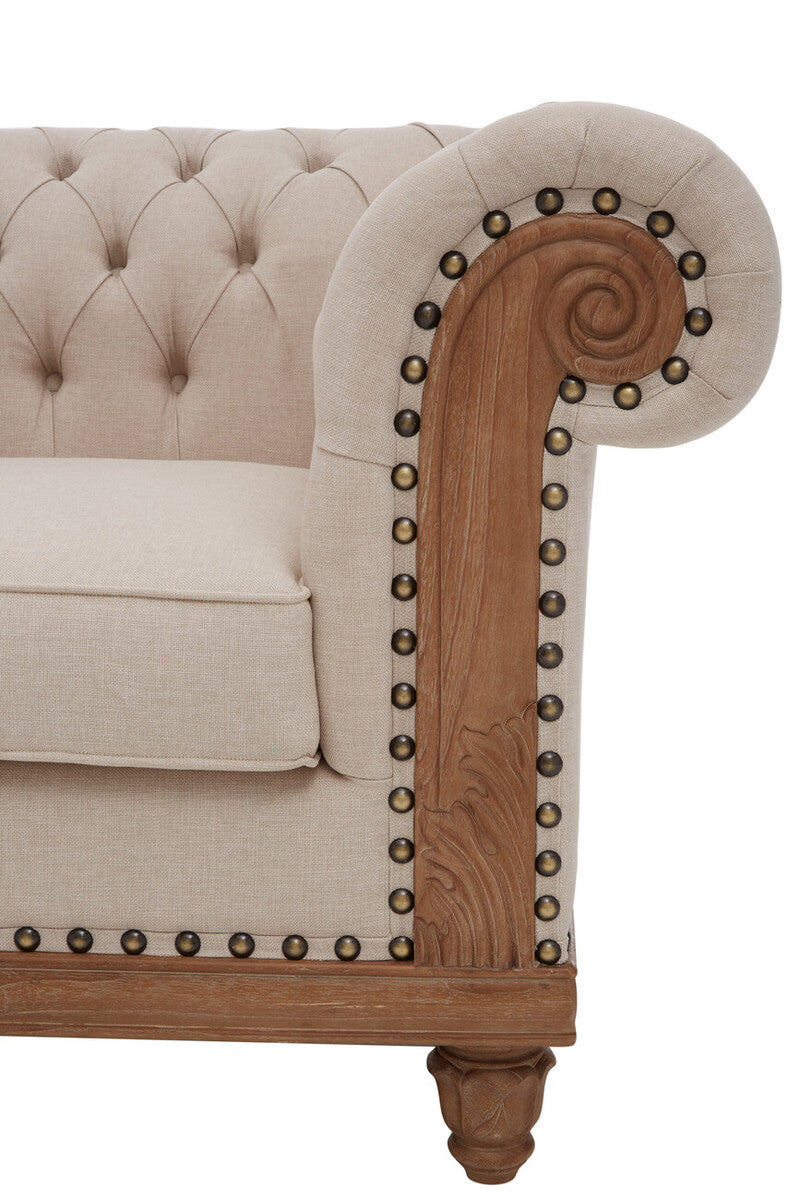 Cabra Chesterfield Cream Armchair - Image 9