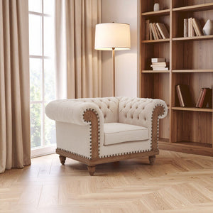 Cabra Chesterfield Cream Armchair