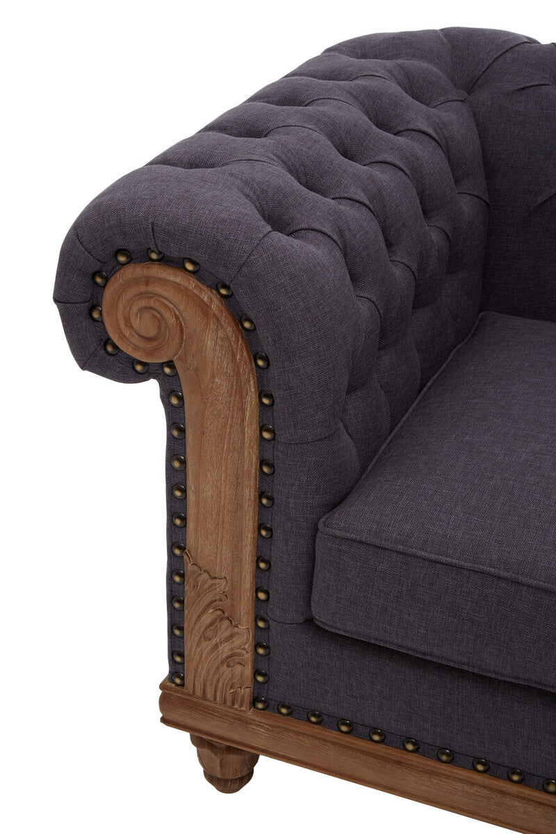 Cabra Chesterfield Graphite Grey Chair - Image 7