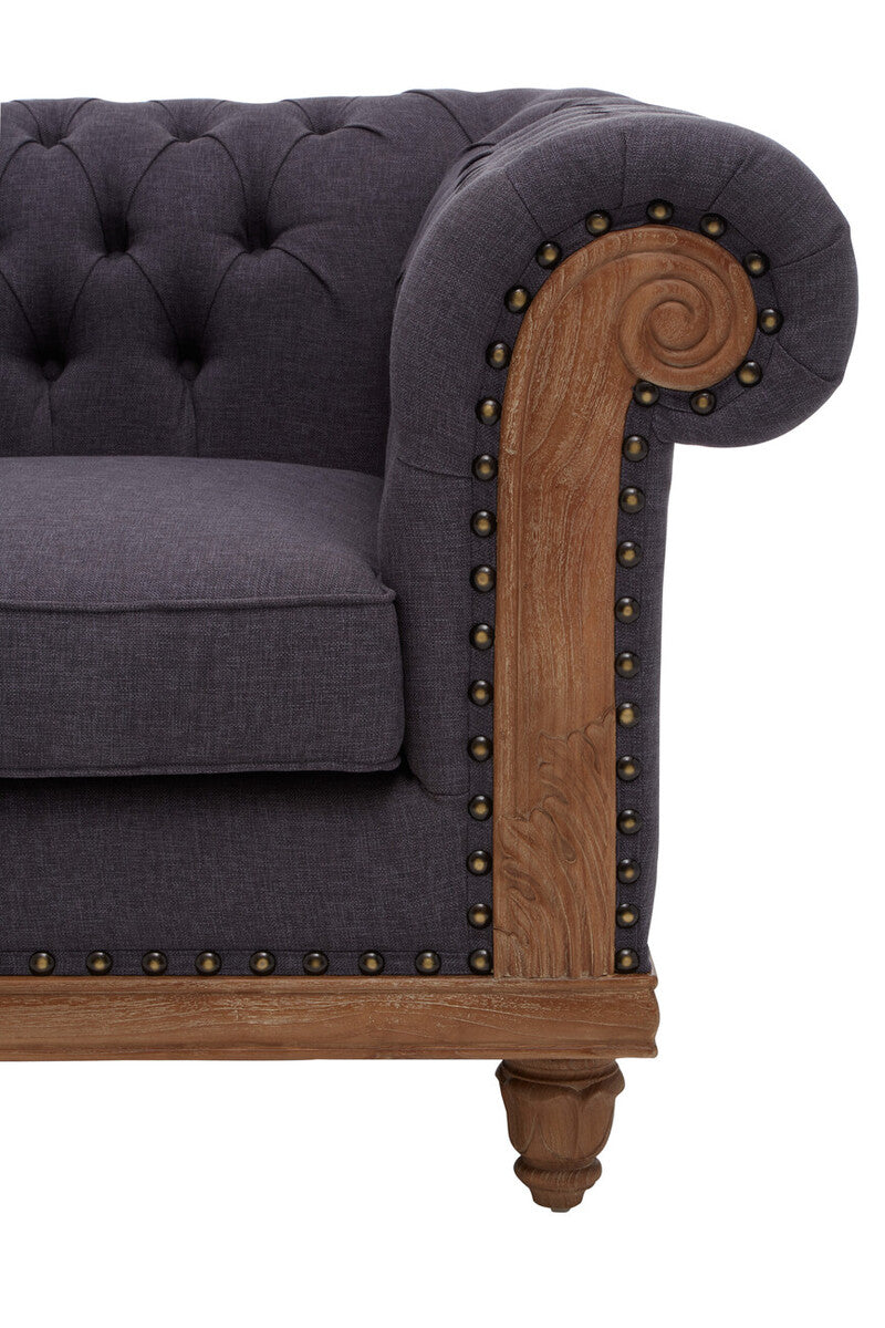 Cabra Chesterfield Graphite Grey Chair - Image 9