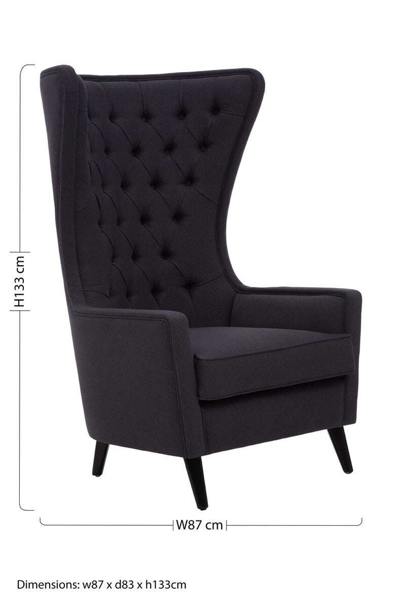 Cala Black Tufted Highback Chair