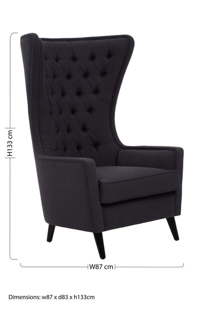 Cala Black Tufted Highback Chair