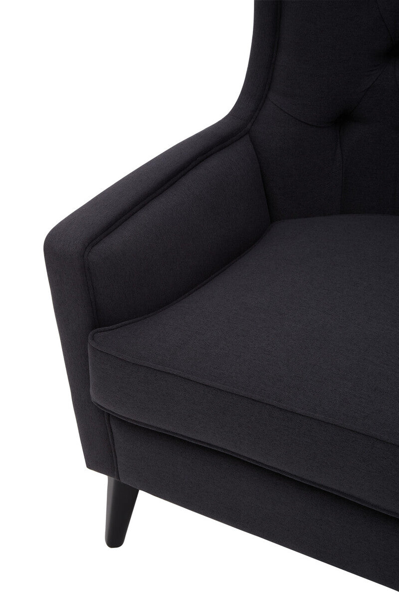 Cala Black Tufted Highback Chair
