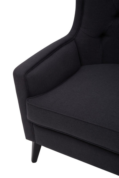 Cala Black Tufted Highback Chair