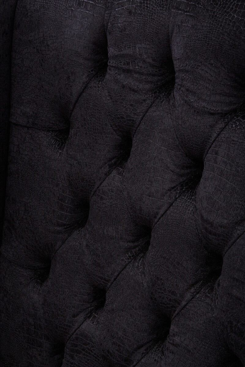 Cala Black Textured Armchair with Tufted Back - Image 5