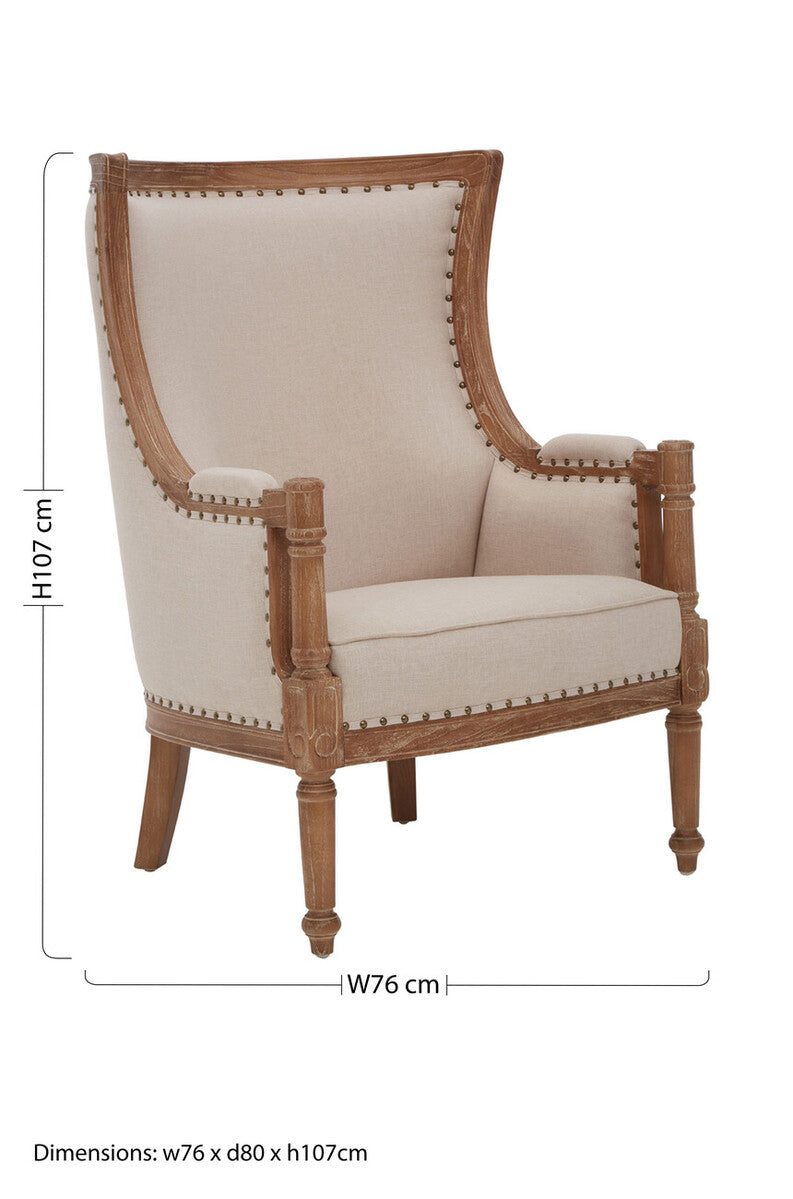 Cabra Cream Fabric Armchair - Image 8