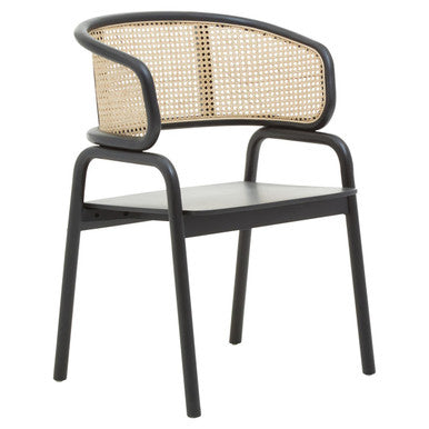 Corso Cane Rattan And Black Chair