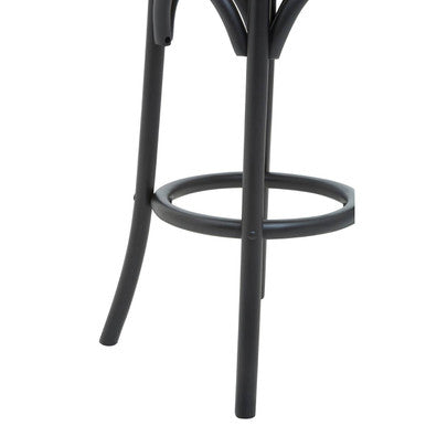Corso Black and Natural Rattan Stool - Image 4