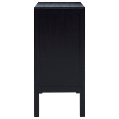 Corso Black Sideboard with Two Rattan Doors