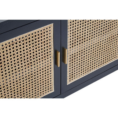 Corso Black Sideboard with 3 Rattan Doors - Image 7