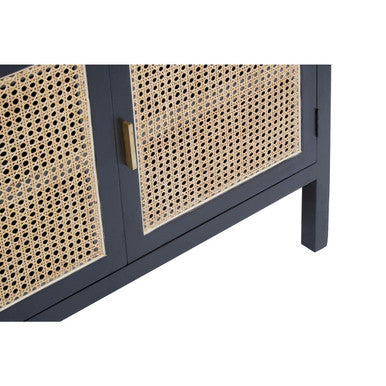 Corso Black Sideboard with 3 Rattan Doors - Image 8