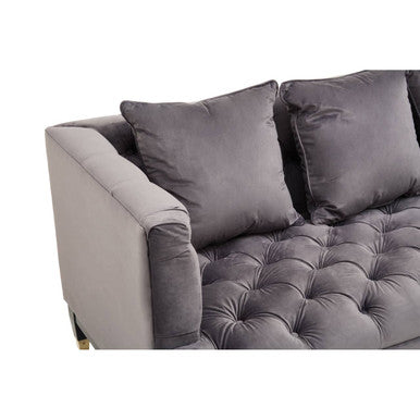 3 Seater Viola Pirate Grey Fabric Sofa, Sefira - Image 11