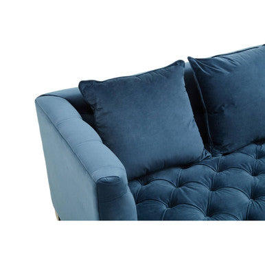 3 Seater Navy Fabric Sofa, Sefira - Image 9