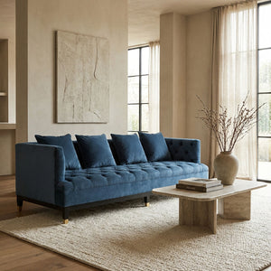 3 Seater Navy Fabric Sofa, Sefira