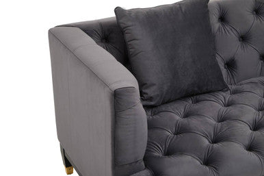 2 Seater Viola Pirate Grey Fabric Sofa, Sefira - Image 6