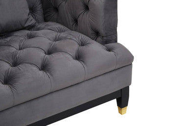 Sefira 2 Seat Viola Pirate Grey Fabric Sofa