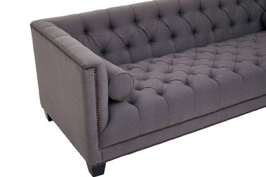 3 Seater Grey Fabric Sofa, Surina - Image 7