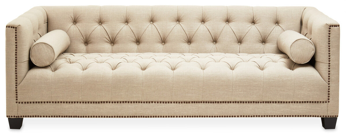 3 Seater Stone Fabric Sofa, Surina - Image 1