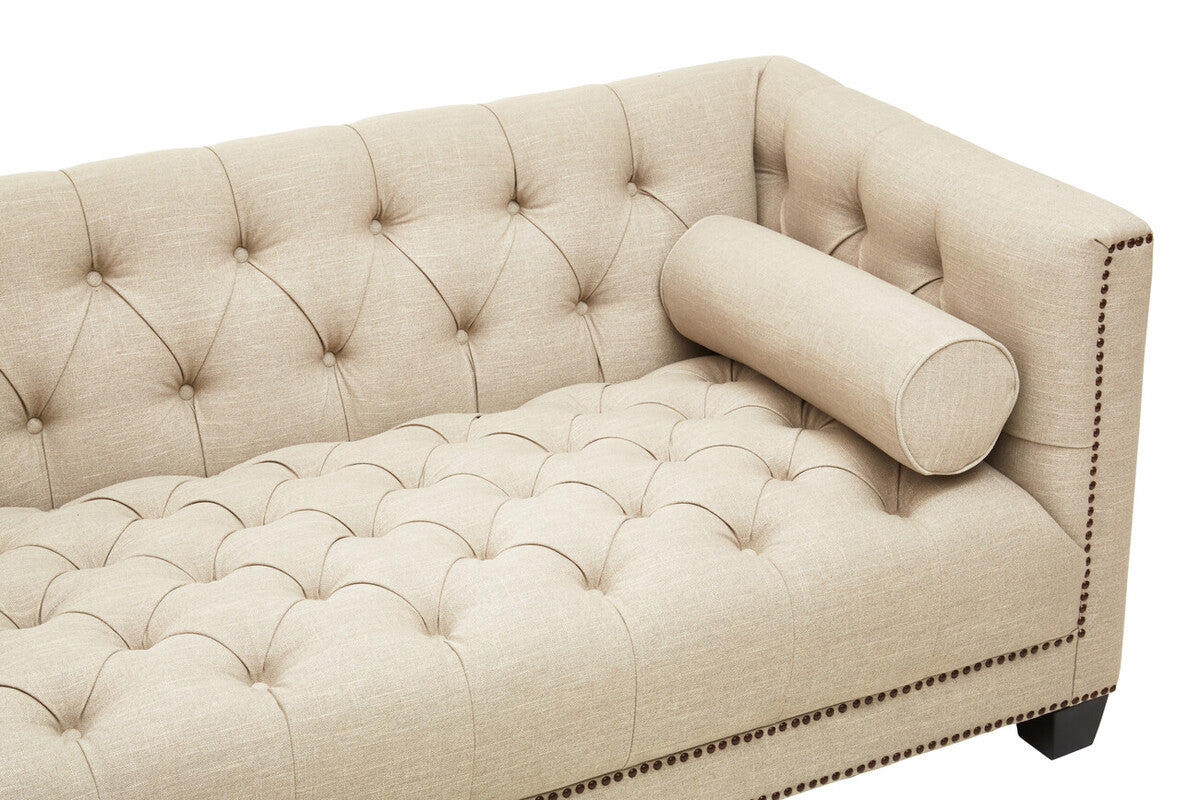 3 Seater Stone Fabric Sofa, Surina - Image 6