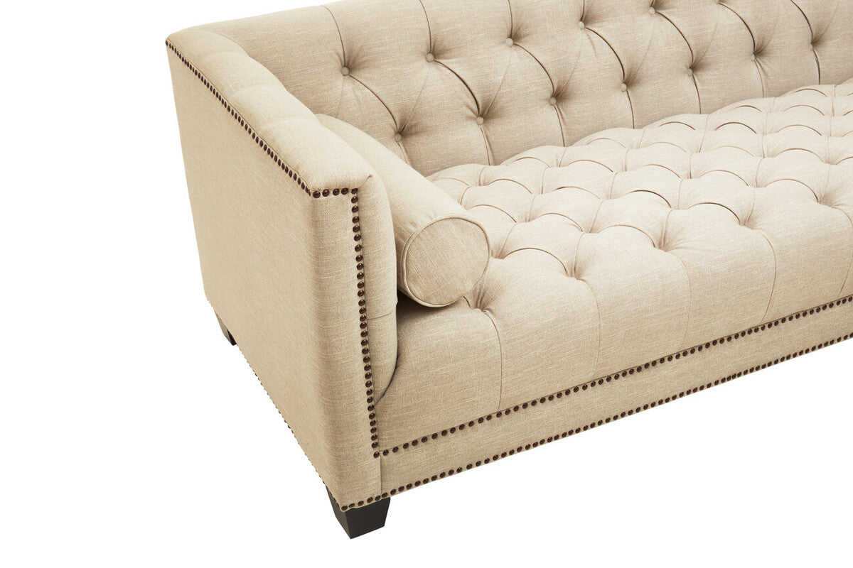 3 Seater Stone Fabric Sofa, Surina - Image 8