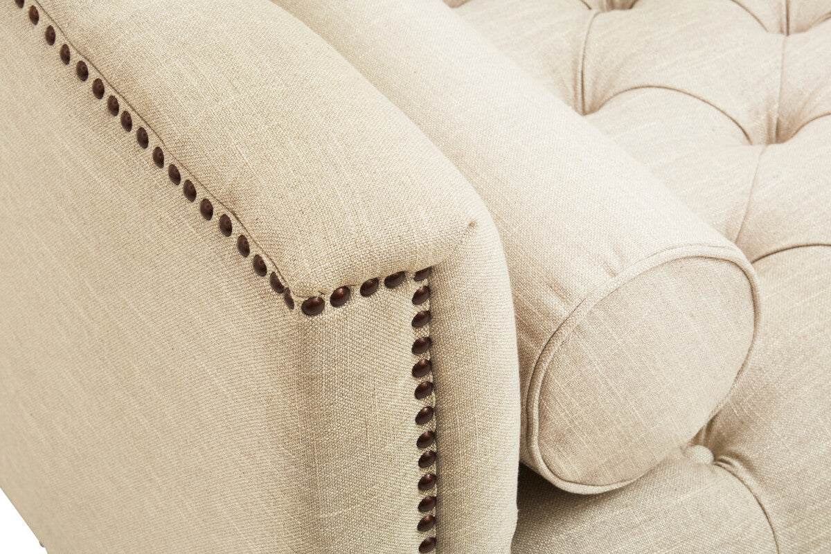 3 Seater Stone Fabric Sofa, Surina - Image 10