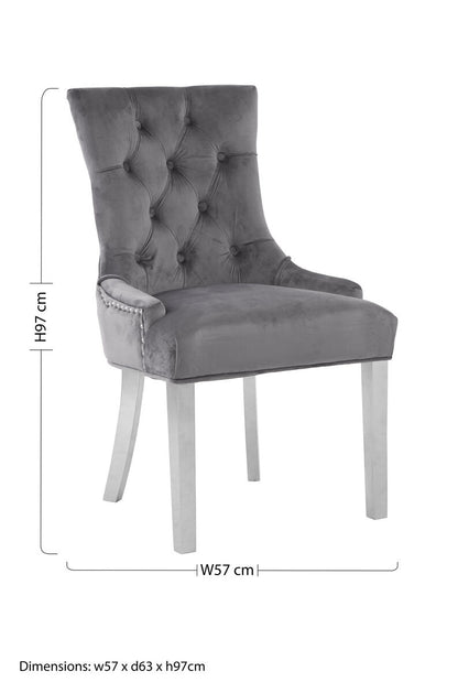 Richmond Grey Velvet Dining Chair