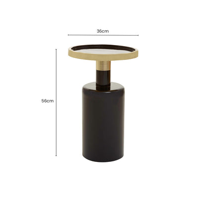 Elva Black And Gold Side Table