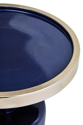 Elva Navy And Gold Side Table