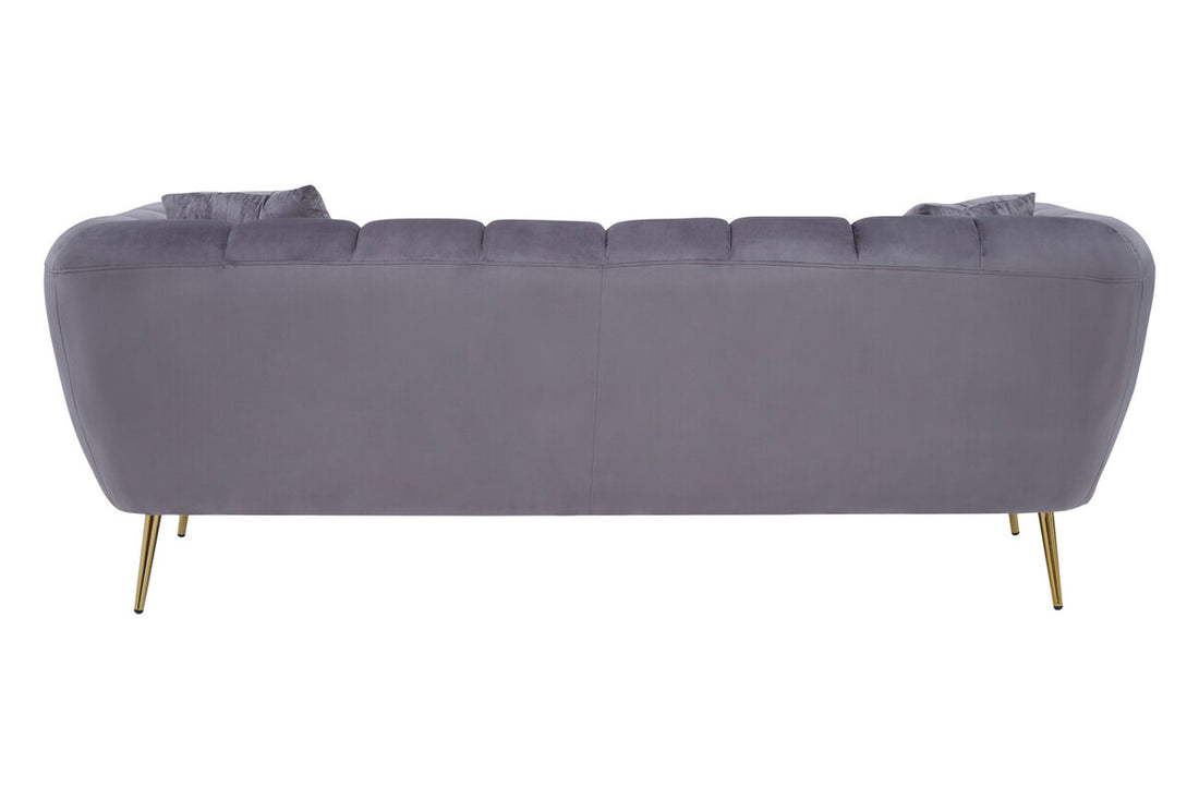 3 Seater Grey Velvet Sofa, Florine - Image 5