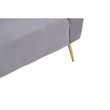 Florine Three Seater Grey Velvet Sofa
