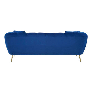 3 Seater Midnight Blue Velvet Sofa, Florine - Image 4