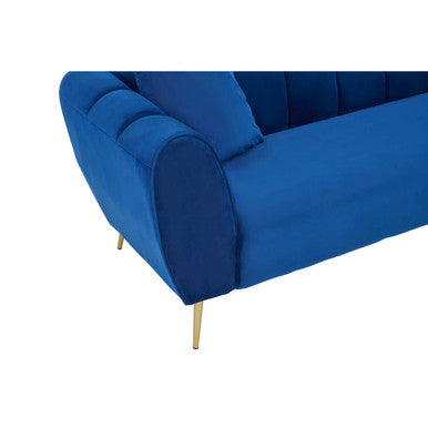 3 Seater Midnight Blue Velvet Sofa, Florine - Image 5