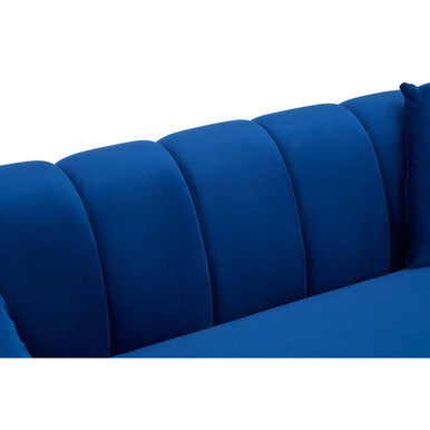 3 Seater Midnight Blue Velvet Sofa, Florine - Image 8